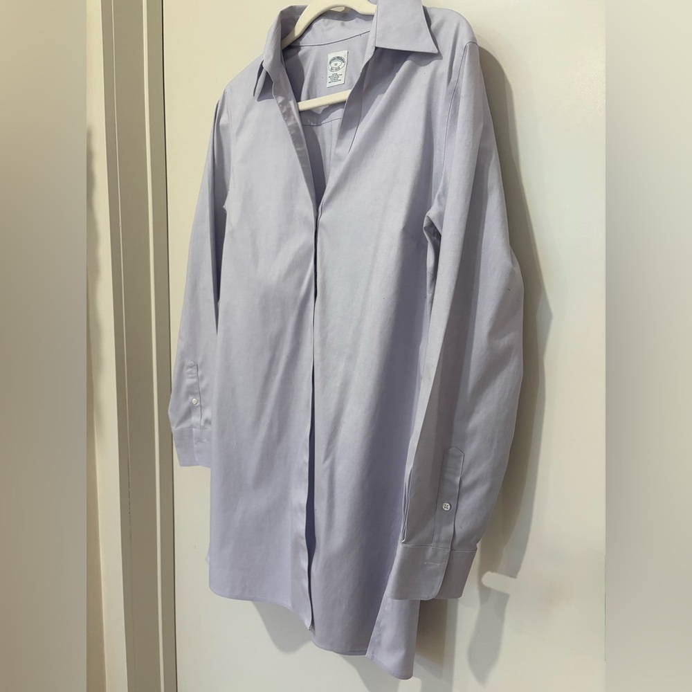 Women’s Brooks Brothers Lavender Tunic Button Up Cotton NonIron Top Shirt 12 - Picture 3 of 15
